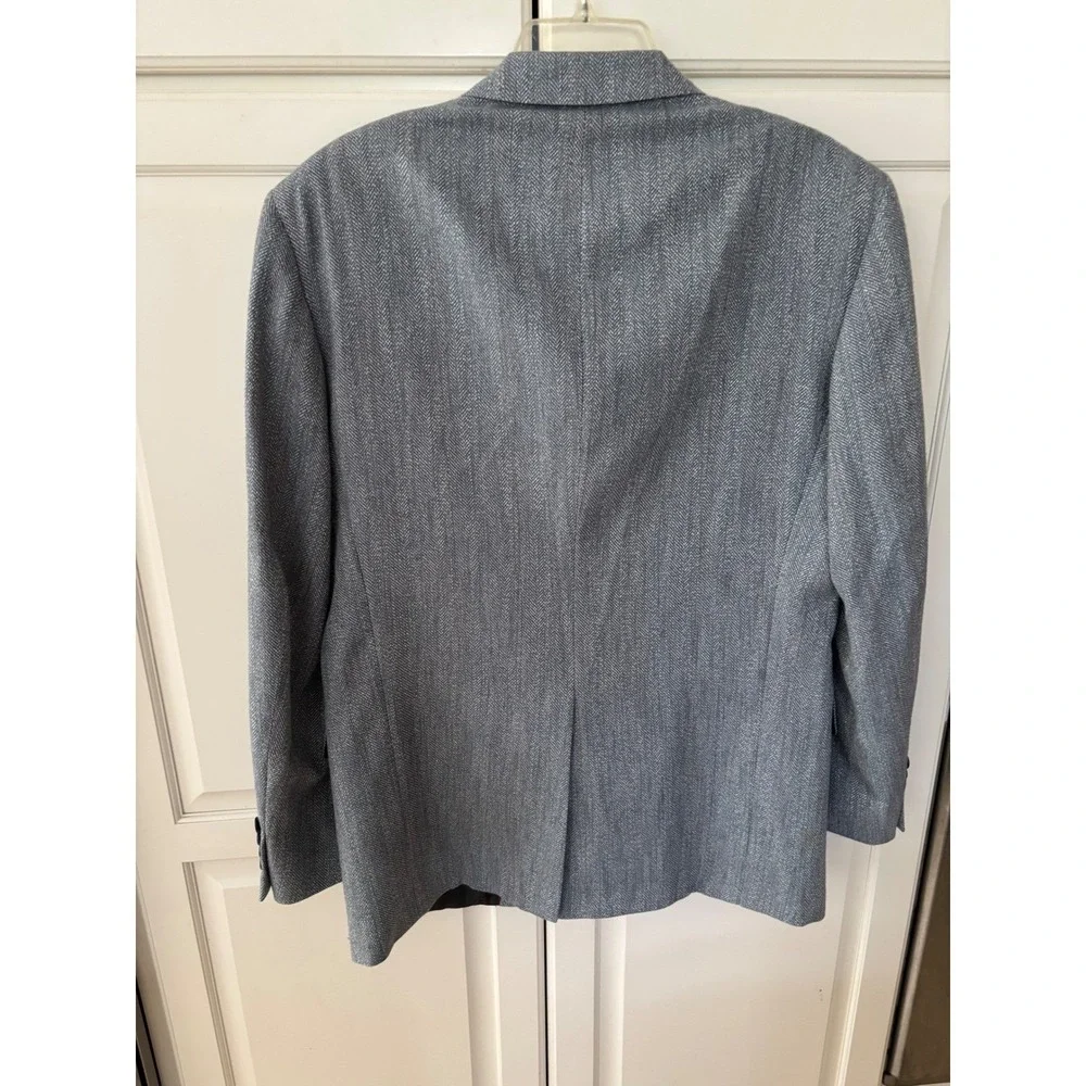 Evan-Picone Vintage‎ Grey Herringbone Blazer Sport Coat Made in USA Mens